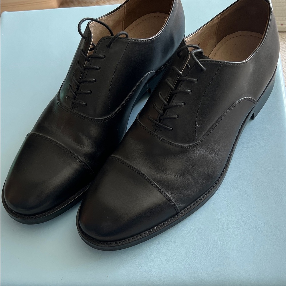 Classic Black Leather Men's Oxford Dress Shoes